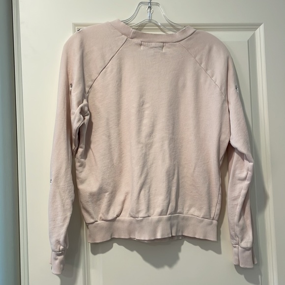 Wildfox Allover Mod Daisy Floral Pull Over Sweatshirt Pink Peach, Size XS - Picture 2 of 2